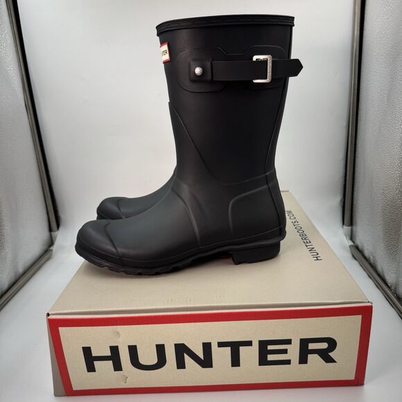 Hunter Women's Original Short Boot Black Matte US 9 Waterproof, Rain Boot New - Picture 6 of 16